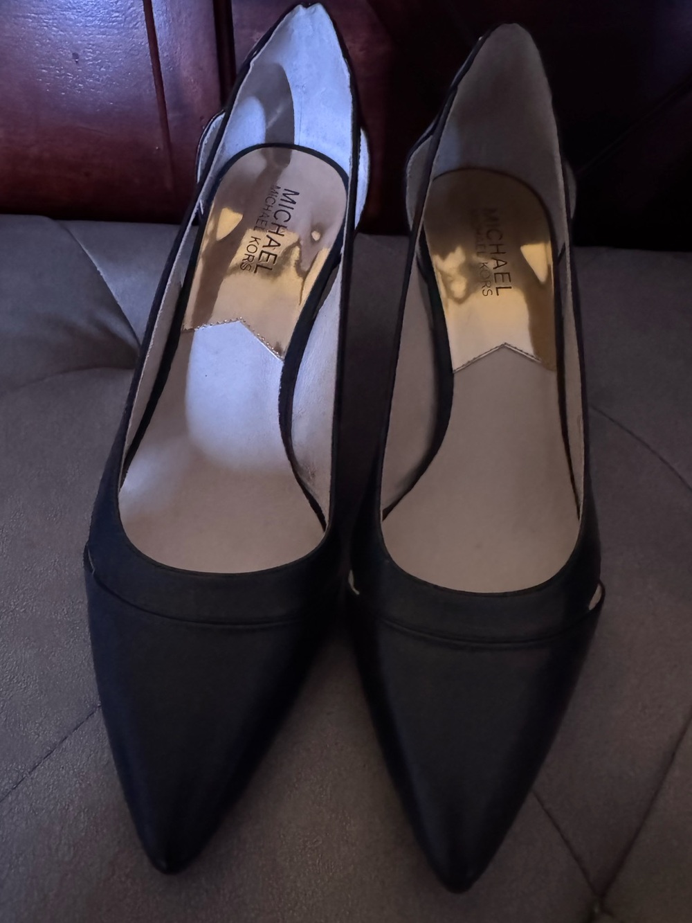 Michael Kors Navy Blue Classic Leather Heels